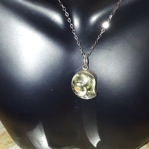 925 SS Shell necklace with SS chain